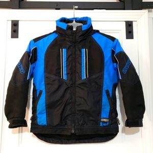 Choko Power Sports Invader Boys 8 Jacket Packable Reflective Black Blue Nylon